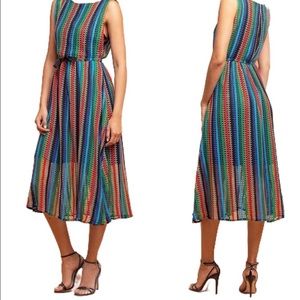 Eva Franco Rainbow Crochet MIDI Dress
